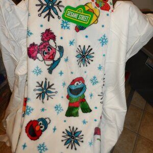 Sesame Street Winter Snowflake Throw Blanket 50x70 Cookie Monster Ernie NEW!!